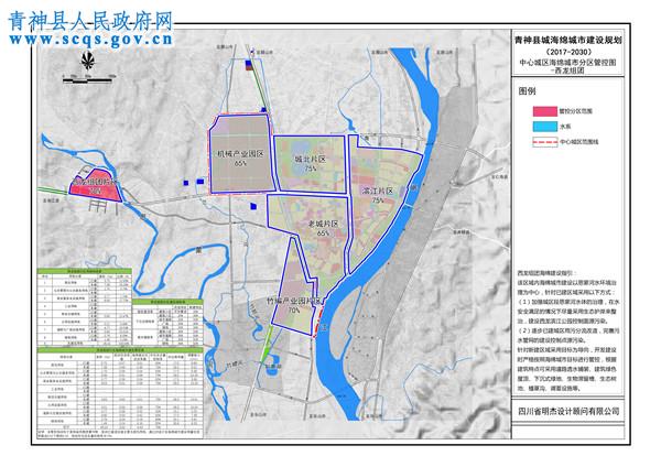 中心城区海绵城市分区管控图-西龙组团